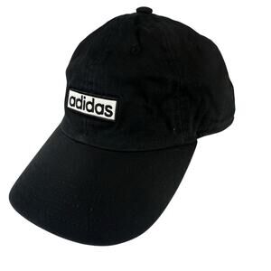 Black Adidas Baseball Hat Adjustable 100% Cotton Aeroready